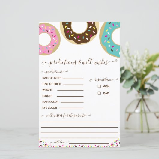 Donut besprenkt met liefdesvoorspelling en goedver (Staand voorkant)