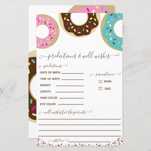 Donut besprenkt met liefdesvoorspelling en goedver (Voorkant / Achterkant)