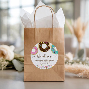 Donut Bestrooid Met Liefde Baby Sprinkle Dank Je Ronde Sticker