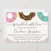 Donut Bestrooid Met Liefde Baby Sprinkle Kaart (Voorkant)