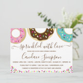 Donut Bestrooid Met Liefde Baby Sprinkle Kaart (Staand voorkant)