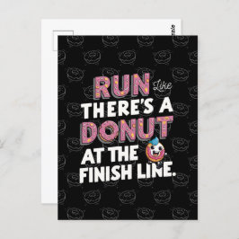 Donut bij de Finish Line Funny Fitness Motivation Briefkaart