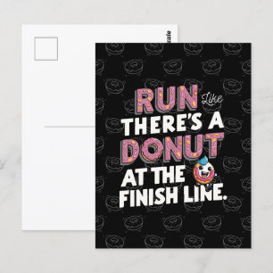 Donut bij de Finish Line Funny Fitness Motivation Briefkaart