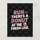Donut bij de Finish Line Funny Fitness Motivation Briefkaart (Voorkant)
