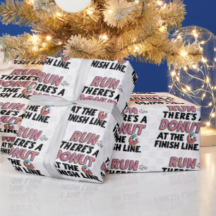 Donut bij de Finish Line Funny Fitness Motivation Cadeaupapier