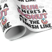 Donut bij de Finish Line Funny Fitness Motivation Cadeaupapier (Rol Hoek)