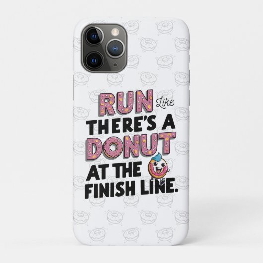 Donut bij de Finish Line Funny Fitness Motivation Case-Mate iPhone Case (Achterkant)