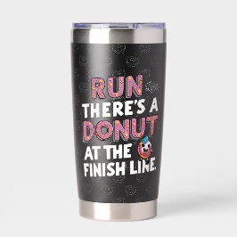 Donut bij de Finish Line Funny Fitness Motivation Geïsoleerde Drinkbeker