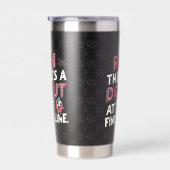 Donut bij de Finish Line Funny Fitness Motivation Geïsoleerde Drinkbeker (Rechts)