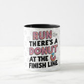 Donut bij de Finish Line Funny Fitness Motivation Mok (Midden)
