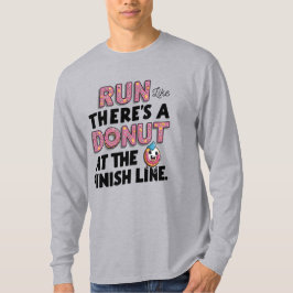 Donut bij de Finish Line Funny Fitness Motivation T-shirt