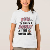 Donut bij de Finish Line Funny Fitness Motivation Tri-Blend Shirt (Voorkant)