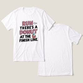 Donut bij de Finish Line Funny Fitness Motivation Tri-Blend Shirt