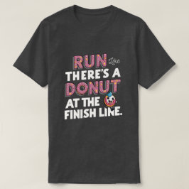 Donut bij de Finish Line Funny Fitness Resolution T-shirt