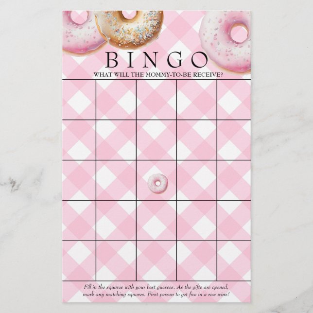 donut | bingo | Baby shower Games (Voorkant)