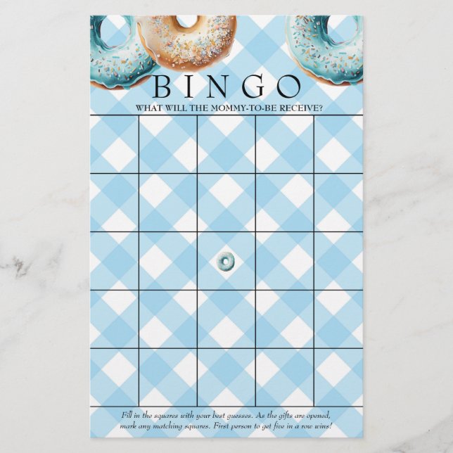 donut | bingo | Baby shower Games (Voorkant)