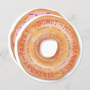 Donut Birthday Cute Sprinsed Doughnut Text Cirkel Kaart