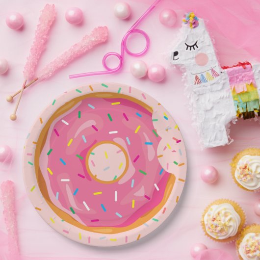 Donut Birthday Donut met sprinkles verjaardag Papieren Bordje (Feest)