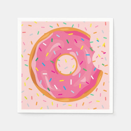 Donut Birthday Donut met sprinkles verjaardag Servet (Voorkant)