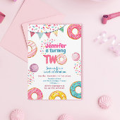 Donut Birthday Invitation Sweet TWO Kaart