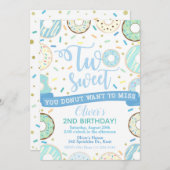 Donut Birthday Invitation Two Sweet Party Kaart (Voorkant / Achterkant)