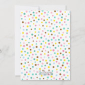 Donut Birthday Invitations Sprinkle Gold Pink Blau Kaart (Achterkant)