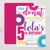 DONUT BIRTHDAY INVITE KAART (Voorkant / Achterkant)