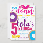 DONUT BIRTHDAY INVITE KAART (Voorkant)