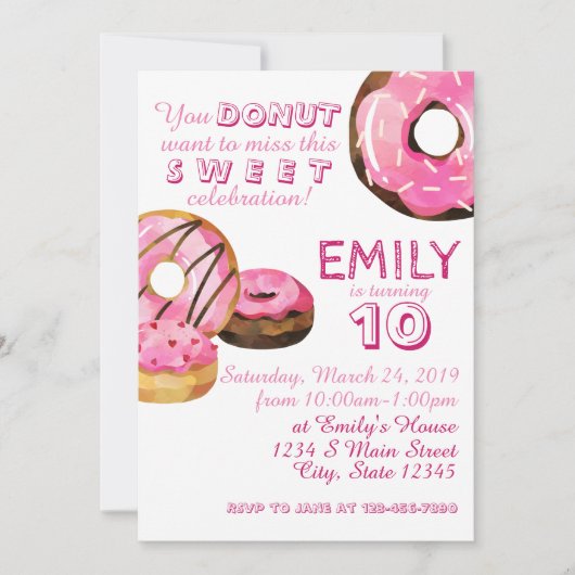 Donut Birthday Kaart (Voorkant)