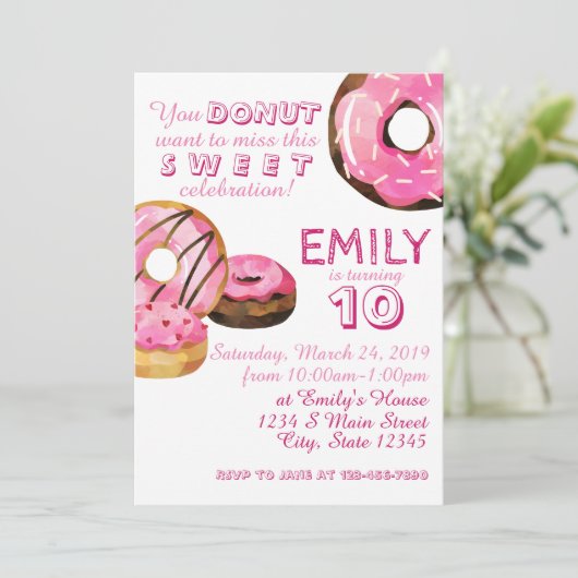 Donut Birthday Kaart (Staand voorkant)