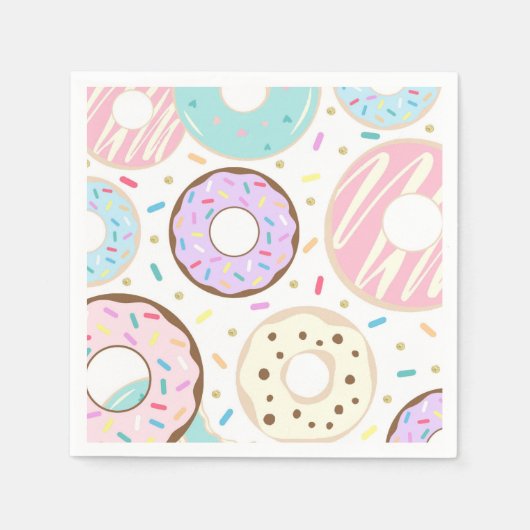 Donut Birthday Napkins, Donut Party Napkins Servet (Voorkant)