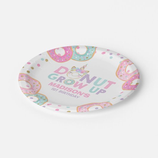 Donut Birthday Paper Bord Donut & Unicorn (Gekanteld)