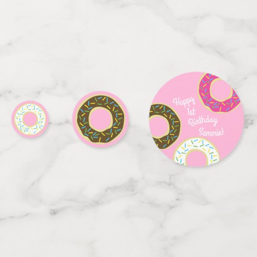 Donut Birthday Party Confetti (Achterkanten)