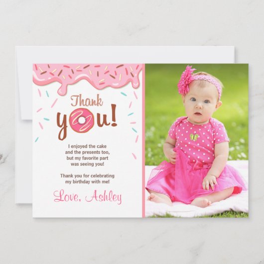 Donut Birthday Party Doughnut Bedankt voor het mei (Voorkant)