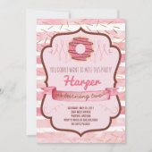 Donut Birthday Party Invitation for a Girl Kaart (Voorkant)