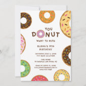 Donut Birthday Party Invitation Kaart (Voorkant)