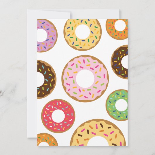 Donut Birthday Party Invitation Kaart (Achterkant)