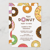 Donut Birthday Party Invitation Kaart (Voorkant / Achterkant)