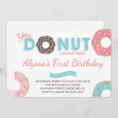Donut Birthday Party Invitation Kaart (Voorkant / Achterkant)