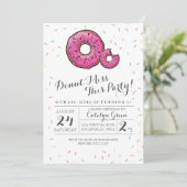 Donut Birthday Party Invitation Kaart (Staand voorkant)