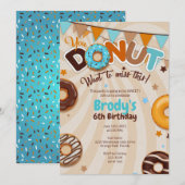 Donut Birthday Party Invitations - Boy Kaart (Voorkant / Achterkant)