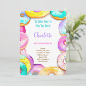 Donut Birthday Party Kaart (Staand voorkant)