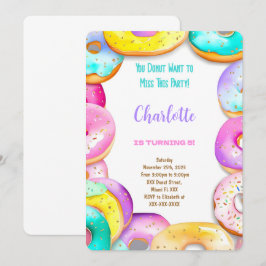 Donut Birthday Party Kaart