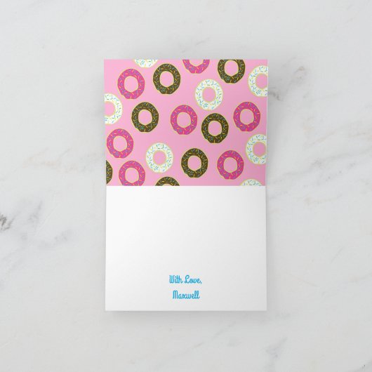 Donut Birthday Party Kaart (Binnen)