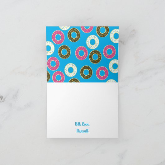 Donut Birthday Party Kaart (Binnen)