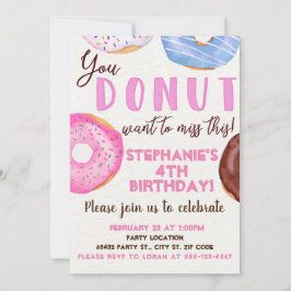 Donut Birthday Party Kaart