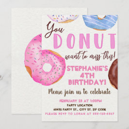 Donut Birthday Party Kaart