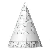 Donut Birthday Party - Kleur uw eigen Pet. Feesthoedjes (Achterkant)