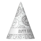Donut Birthday Party - Kleur uw eigen Pet. Feesthoedjes (Links)
