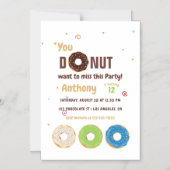 Donut Birthday Party Magnetische Uitnodiging (Voorkant)